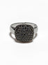 Sparkling Black Diamond Pavé Cushion Ring by KRAMIKE • Sterling Silver • Elegant for Everyday & Special Occasions • Gift for Wife • KR070