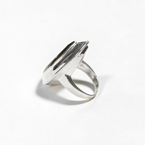 Bague Quartz, Argent 925, Grand Zirconia Oval couleur Quartz Fumé, taillé en Marquise, Ligne Pure, Simple, Grande Bague Originale,