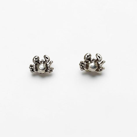 Crab Stud Earrings - Sterling Silver- 3D Crab - Seaside Memories - Sea Earrings - Ocean - Cute, Fun, Whimsical and Pretty Jewelry