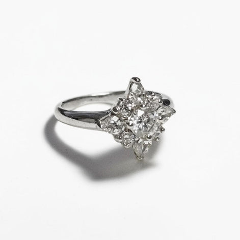 925 Handmade Sterling Silver North Star Ring, CZ Diamond Simulant, Small Silver jewelry