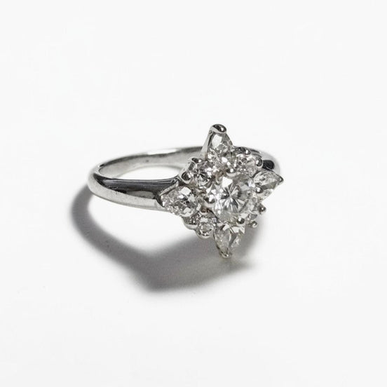 925 Handmade Sterling Silver North Star Ring, CZ Diamond Simulant, Small Silver jewelry