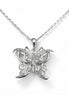 Diamond Butterfly Necklace • Sterling Silver Openwork Butterfly Pendant • Elegant Sparkling Nature Jewelry