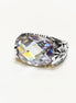 Ring 925 Sterling Silver Butterflies, Horizontal Band, Pink Lilac Amethyst Color Lab Stone (CZ) , Butterfly Ring, XL size