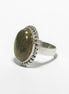 NATURAL Labradorite Ring, 925 Sterling Silver, Oval Green Stone Jewelry, Domed Oval Ring, Vintage Boho Antique Rope Design Gift