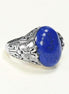 Butterfly Lapis Ring, Sterling Silver, Genuine Blue Lapis Lazuli Gemstone, Oval Stone Jewelry, Boho Filigree Vintage Style, Gift for her