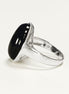 Onyx ring 925 sterling silver, natural black onyx gemstone, designer oval stone ring, modern minimalist, birthstone jewelry
