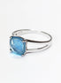Blue Square Ring, Sterling Silver, Lab Blue Aquamarine simulant Stone (CZ) Ring, Modern Square Stones Ring, Engagement Solitaire Jewelry