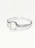 925 Round Moonstone Ring, Sterling Silver, Rainbow Gemstone, Small Domed Stone, Modern Ethnic Chic Braided Band Shank, Casual Style Jewelry