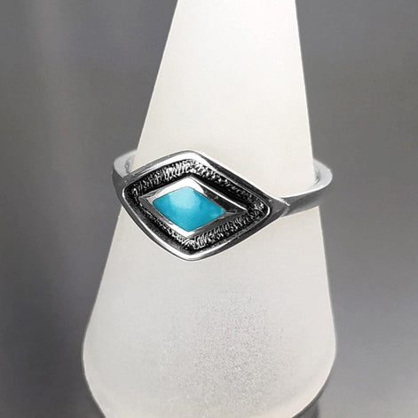 925 Turquoise Eye Ring, Sterling Silver, Blue Turquoise Stone, Spiritual Positive Energy Protection jewelry