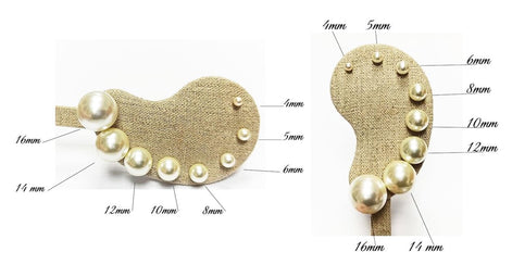 Gold Pearl Stud Earrings displayed on an ear-shaped stand
Product type: stud earrings
Material: gold
Stone/material: pearl
Color: gold and cream white
Style: classic, elegant, minimalist, bridal
Design details: round pearl studs, gold post setting, smooth lustrous finish, available in multiple sizes from small dainty studs to larger statement pearl earrings
Best for: everyday wear, bridal jewelry, bridesmaid gifts, birthdays, anniversaries, classic jewelry lovers, women who want timeless studs