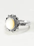 925 Mother of Pearl Ring, Sterling Silver, Real White MOP Ring, Dainty Stone Ring, Pretty Jewelry, Victorian Antique Ring, Boho Oval Ring