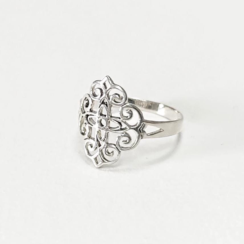 Mandala Flower of Life Ring • 925 Sterling Silver • Spiritual Yoga Jewelry, Zen Vintage Style Ring, Filigree Silver Ring