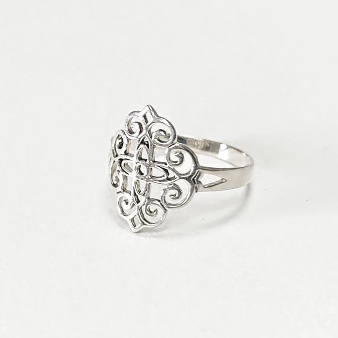 Mandala Flower of Life Ring • 925 Sterling Silver • Spiritual Yoga Jewelry, Zen Vintage Style Ring, Filigree Silver Ring