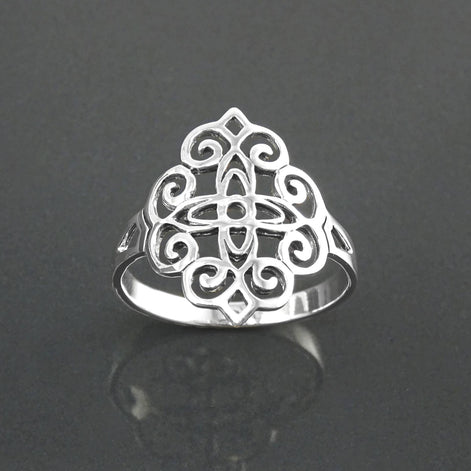 Mandala Flower of Life Ring • 925 Sterling Silver • Spiritual Yoga Jewelry, Zen Vintage Style Ring, Filigree Silver Ring