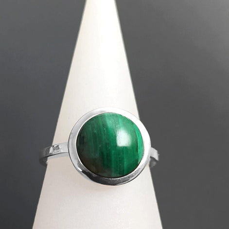 Genuine Malachite Ring 925 Sterling Silver • Natural Protection Stone, Malachite is a stone of strength, power, afterlife, and stresless