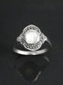 Dainty Vintage Ring, Sterling Silver, Small Art Deco Marcasites Ring, Oval GENUINE Mother of Pearl, Reissued Antique Retro Inspired Jewelry