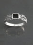 Art Deco Sterling Silver Onyx Marcasite Ring