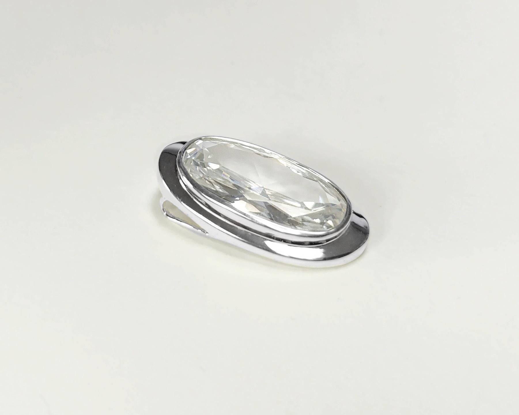 Dangle Earrings, sterling silver jewelry, big Clear cz stone, white diamond color, statement Oval Lever back Hook Earrings, women gift