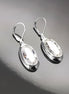 Dangle Earrings, sterling silver jewelry, big Clear cz stone, white diamond color, statement Oval Lever back Hook Earrings, women gift