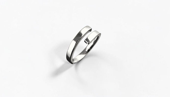 Open Crossing band Ring, Sterling Silver, Bypass Wrap Ring, Modern Wrapping jewelry, Square Wire Band Ring, Strong Square Cross Ring