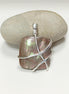 BIG Gold Shell Pendant, Sterling Silver, GENUINE Toffee Color MOP, Modern Square Bold Necklace, Statement Modern Geometric Stone Jewelry