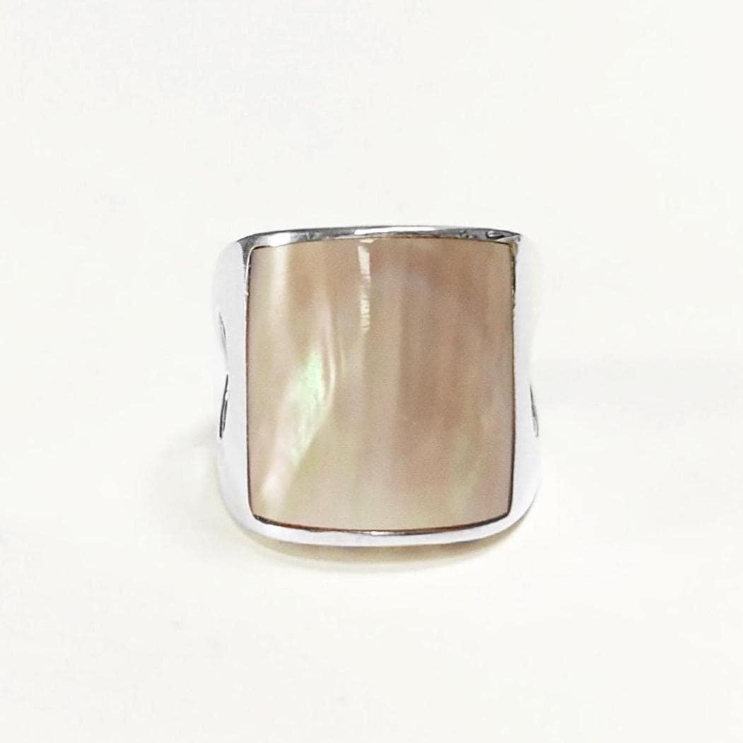 925 Statement Sterling Silver Cuff Ring, GENUINE PAUA Shell Jewelry, Minimalist design Band Ring