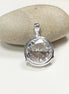 Sterling Silver Pendant Round CZ Gemstone, Statement Pendant 925 Necklace, Diamond Color Stone