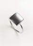 HEMATITE Gray Square Ring, 925 Sterling Silver, Genuine Grey Hematite Stone, Minimalist Ring, Geometric and Design Ring, Dainty Ring.
