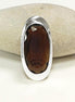Large Oval Pendant in Coffee Color Cz • Sterling Silver 925 • Diamond-Simulated Zirconia • Oversize Pendant with Stone