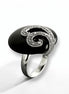Art Deco Black Onyx Ring, Sterling Silver, Marcasite Stones, Roaring Twenties Inspired Jewelry