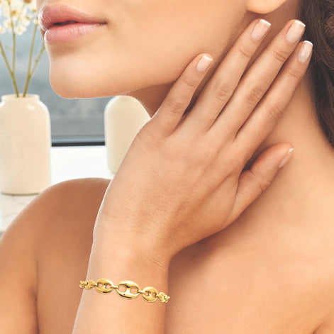 Coffee Bean Bracelet • 18K Gold Filled Link Chain • Chic Jewelry • Elegant Gift for Her