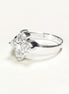 Sterling Silver Quatrefoil Flower Ring, Diamond CZ Gemstone
