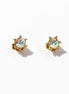Rainbow Opal Stud Earrings by KRAMIKE • 18K Gold-Plated Elegant Clear Iridescent Cz Stone • Everyday Jewelry • Minimalist 6mm or 4mm Studs