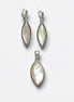 White Shell Dangle Earrings, Sterling Silver, Mother of Pearl, Pending Earrings Pendant Set, Modern Oval Stone Jewelry,