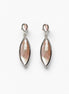 GENUINE Brown Shell Dangle Earrings, Sterling Silver, Brown Pearl with Iridescent Rainbow Highlights, Geometric Oval Shape, Minimalist