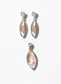 Brown Oval Earrings, Sterling Silver, GENUINE Gold Paua Shell, Geometric Oval Stone Jewelry, Modern Dangle Earrings Set