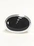 Oval Black Onyx Ring, Sterling Silver, Onyx Gemstone, Horizontal Stone, Wide Low Domed Ring, Unique Statement Ring, Modern Style Jewelry