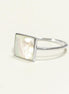 Stacking Ring Sterling 925 Square Mother of Pearl - Small Pearl Ring - Affordable Dainty Ring - MOP Ring - Unique White Stone Jewelry