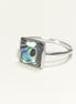 PAUA SHELL Ring Sterling Silver 925, Genuine in a Minimalist Square Design, Natural Blue Green Reflections Colors, Each Peace is Unique