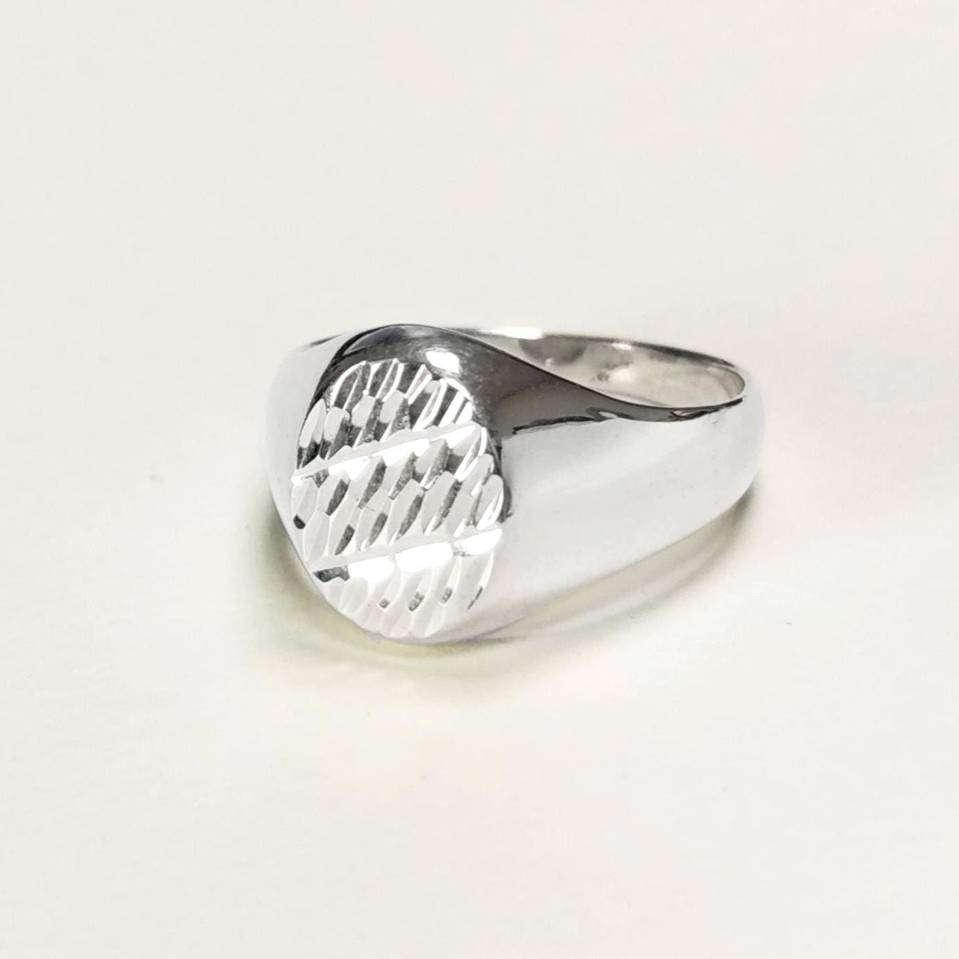 Mens Signet Ring 925, Sterling Silver jewelry, Light hollow Classic men’s signet, Engraved diamond Lines, man gift, Father's Day idea