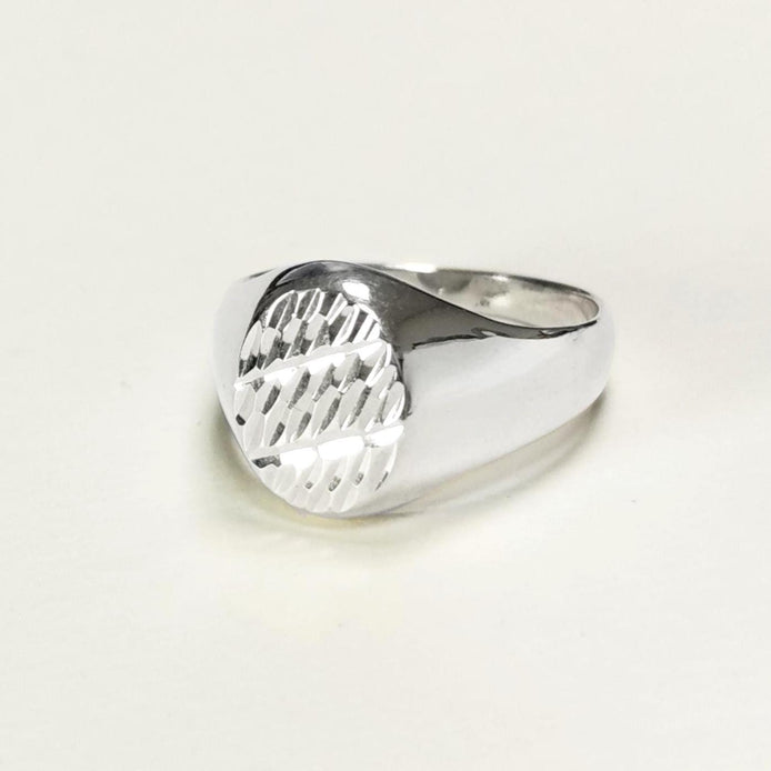 Mens Signet Ring 925, Sterling Silver jewelry, Light hollow Classic men’s signet, Engraved diamond Lines, man gift, Father's Day idea