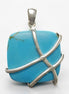 Turquoise Square Pendant, Sterling Silver, Geometric Blue Gemstone Necklace, Bold Charm, Statement Modern Jewelry