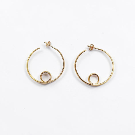 Gold Spiral Hoop Earrings • 18K Gold Plated Open Twisted Swirl Round Circle Stud Hoops • Looping Coil Scroll Loop Jewelry • Gift for Her