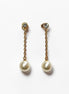 Pearl Drop Earrings • 18K Gold-Plated Chain, Crystal Stud, Shell Pearl, Elegant Wedding & Evening Dangle