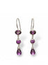 Amethyst Drop Earrings • Sterling Silver • Elegant Dangle Hook Earrings • Faceted Purple Stone Teardrop Cz