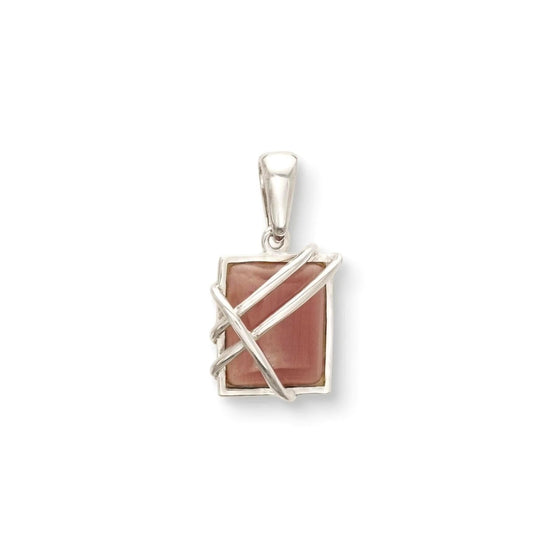 Modern Amethyst Pendant • Sterling Silver • Rectangle Purple Stone Charm • Minimalist Gemstone Jewelry Gift