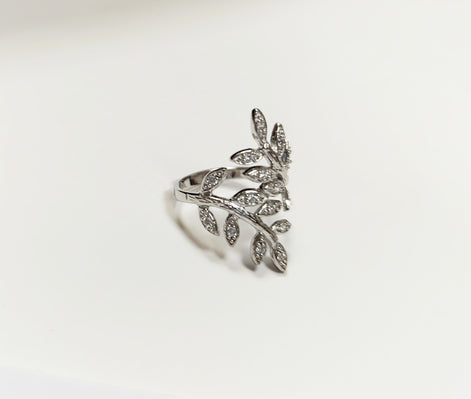 Sterling Silver Laurel Leaf Ring, Nature Inspired Plant Jewelry, Graduation Laurel Wreath Prize Award