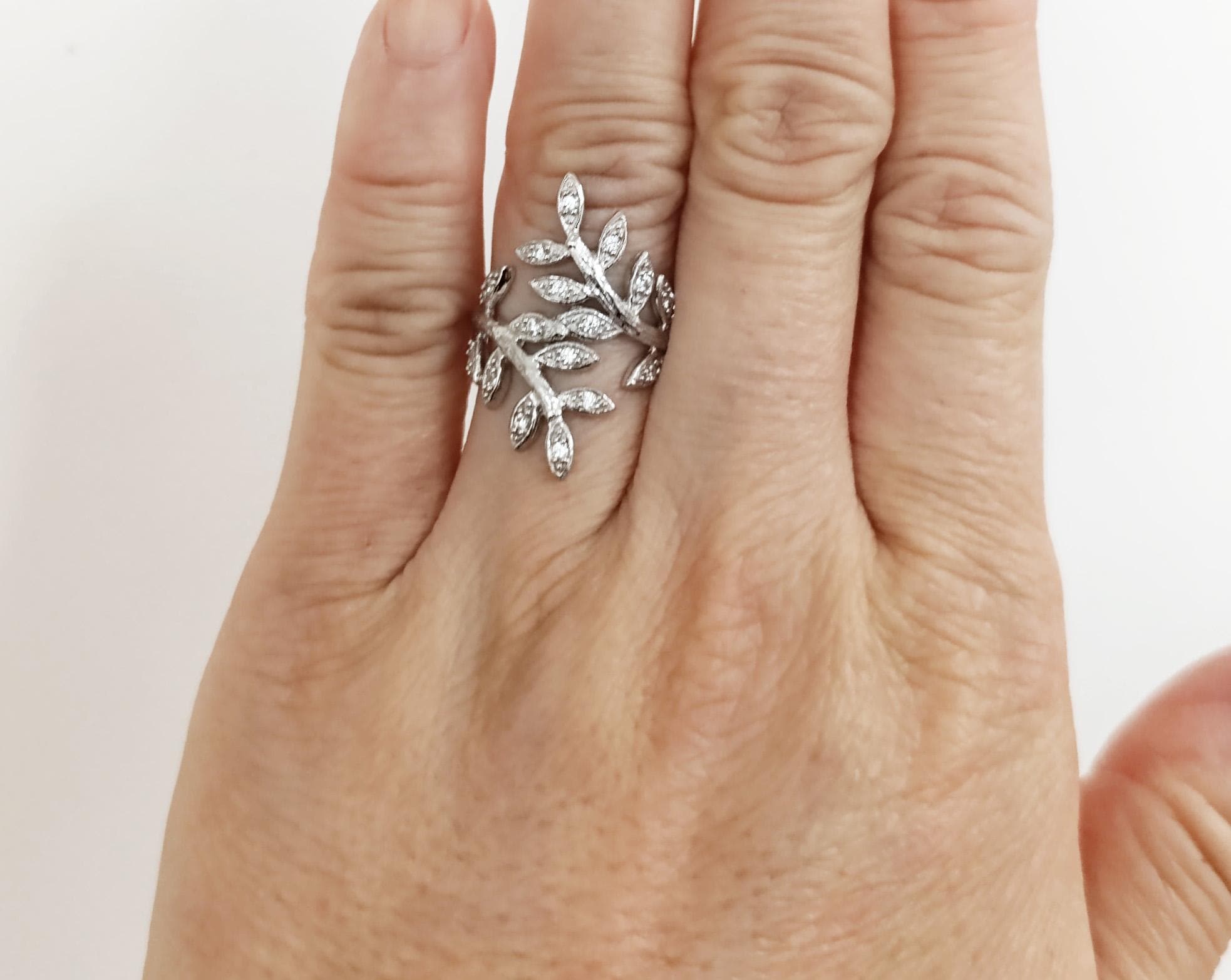 Sterling Silver Laurel Leaf Ring, Nature Inspired Plant Jewelry, Graduation Laurel Wreath Prize Award