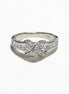 925 Sterling Silver CZ Crossing Ring, Infinity Node Band, Vintage Style Classic Ring