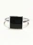 Black Onyx Ring, Stacking Ring 925 Sterling Ring - Square Ring - Minimalist Ring - Affordable Ring - Black Stone Ring - Dainty Silver Ring.